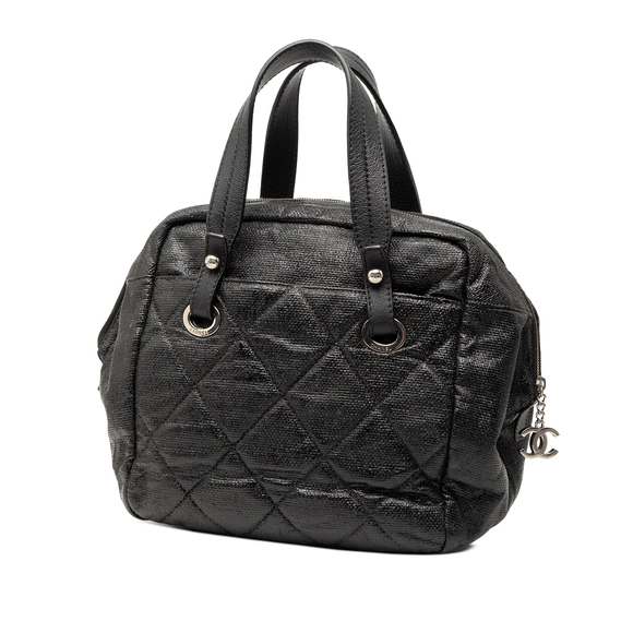 Pre-Loved Chanel Quilted Coated Canvas Paris Biarritz Bowler Bag - Picture 2 of 7